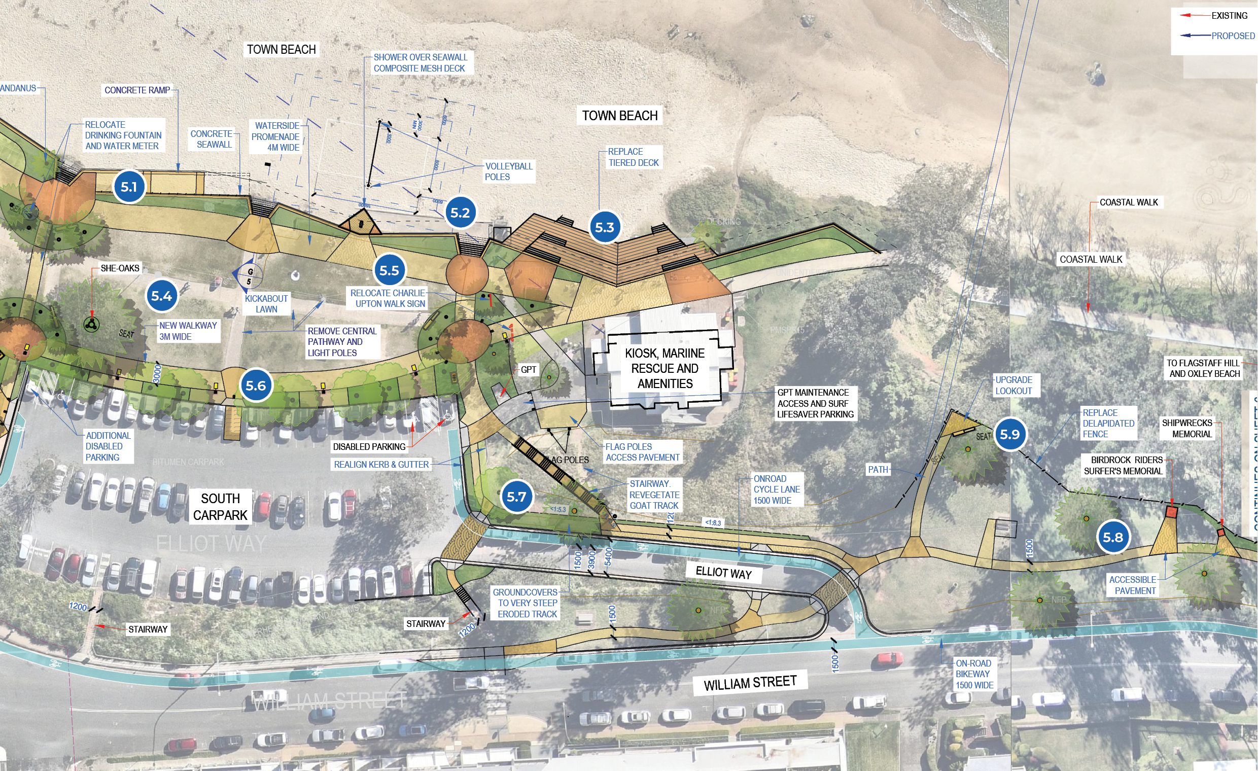 Town Beach Reserve Master Plan - Southern Beach Extent